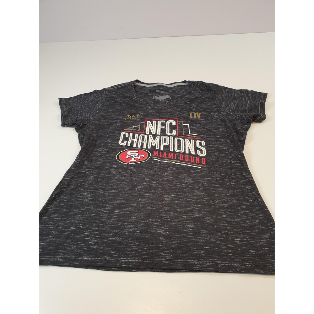San Francisco 49ers Shirt Womens Large Gray NFL Football Fanatics Super Bowl LIV